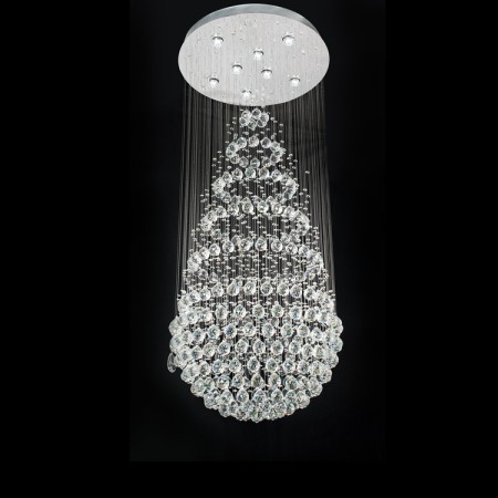 8 Light Round Modern K9 Crystal Sparkle Luxury Rain Drop Chandelier