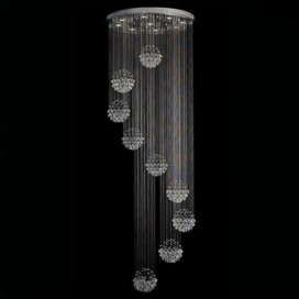 9 Light Round Modern K9 Crystal Sparkle Luxury Rain Drop Chandelier