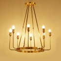 8 Light Retro Rustic Luxury Brass Chandelier