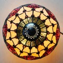 12 Inch Red Tulip Retro Stained Glass Table Lamp