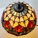 12 Inch Red Tulip Retro Stained Glass Table Lamp