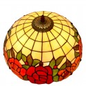 16 Inch Red Rose Stained Glass Table Lamp