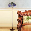 16 Inch Blue Wisteria Stained Glass Floor Lamp