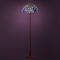 16 Inch Blue Wisteria Stained Glass Floor Lamp