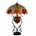 18 Inch Rose Stained Glass Table Lamp