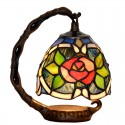 Rose Red Stained Glass Table Lamp