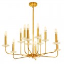 12 Light Retro Rustic Luxury Brass Chandelier