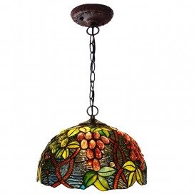 12 Inch Retro Stained Glass Pendant Light