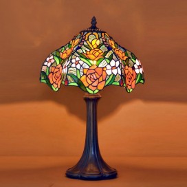 12 Inch Red Stained Glass Table Lamp