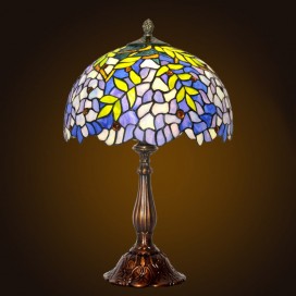 12 Inch Wisteria Stained Glass Table Lamp