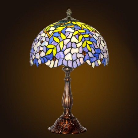 12 Inch Wisteria Stained Glass Table Lamp