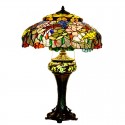 18 Inch Retro Lotus Dragonfly Stained Glass Table Lamp