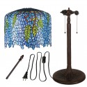 18 Inch Blue Wisteria Stained Glass Table Lamp