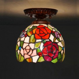 7 Inch Stained Glass Flush Mount