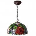 12 Inch Rose Stained Glass Pendant Light