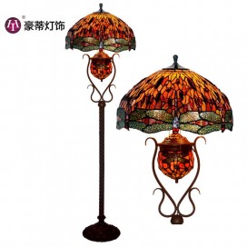 18 Inch Retro Stained Glass Floor Lamp