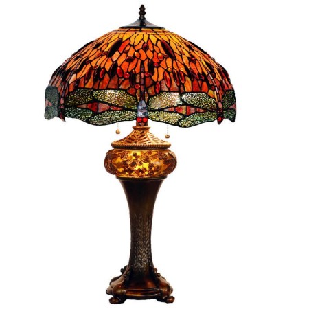 18 Inch Retro Dragonfly Stained Glass Table Lamp