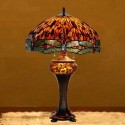 18 Inch Retro Dragonfly Stained Glass Table Lamp