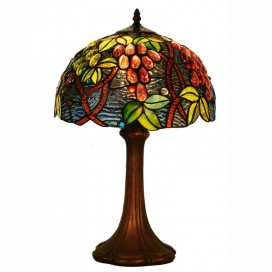 12 Inch Retro Grape Stained Glass Table Lamp