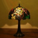 12 Inch Retro Grape Stained Glass Table Lamp