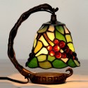 6 Inch Grape Stained Glass Table Lamp