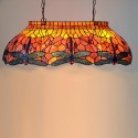 33 Inch Dragonfly Stained Glass Pendant Light