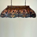33 Inch Dragonfly Stained Glass Pendant Light