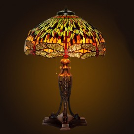 20 Inch Dragonfly Stained Glass Table Lamp