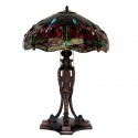 22 Inch Red Dragonfly Stained Glass Table Lamp