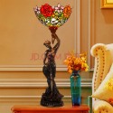 Rose Stained Glass Table Lamp