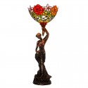 Rose Stained Glass Table Lamp