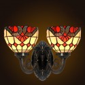 2 Light Baroque Stained Glass Wall light