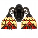 2 Light Baroque Stained Glass Wall light