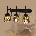 Rural Rustic Grape 3 Light Stained Glass Wall light