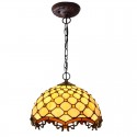 12 Inch 1 Light Palace Stained Glass Pendant Light