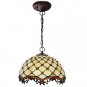 12 Inch 1 Light Palace Stained Glass Pendant Light