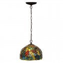 8 Inch Rural Grape Stained Glass Pendant Light