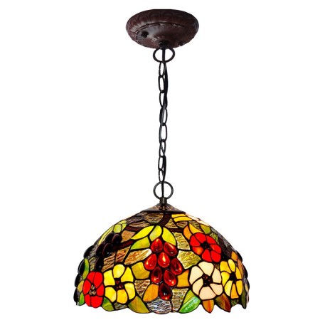 12 Inch Rural Grape Stained Glass Pendant Light