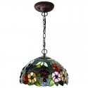 12 Inch Rural Grape Stained Glass Pendant Light