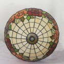 12 Inch Rural Red Rose Stained Glass Table Lamp