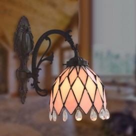 6 Inch Rural Crystal Stained Glass Wall light