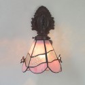 7 Inch Retro Rustic Rural Red 1 Light Stained Glass Wall light