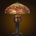 22 Inch Red Dragonfly Stained Glass Table Lamp