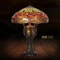 22 Inch Red Dragonfly Stained Glass Table Lamp