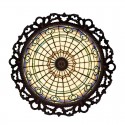 14 Inch Baroque Stained Glass Flush Mount