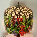 Retro Grape Round Stained Glass Table Lamp