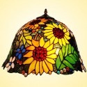 16 Inch Rural Butterfly Sunflower Stained Glass Table Lamp