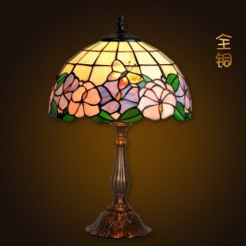 12 Inch Rustic Butterfly Stained Glass Table Lamp