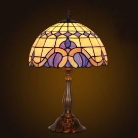 12 Inch Mediterranean Style Stained Glass Table Lamp