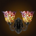 Retro 2 Light Stained Glass Wall light